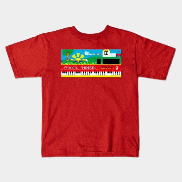 ZX Spectrum – Manic Miner (title screen) Kids T-Shirt by GraphicGibbon